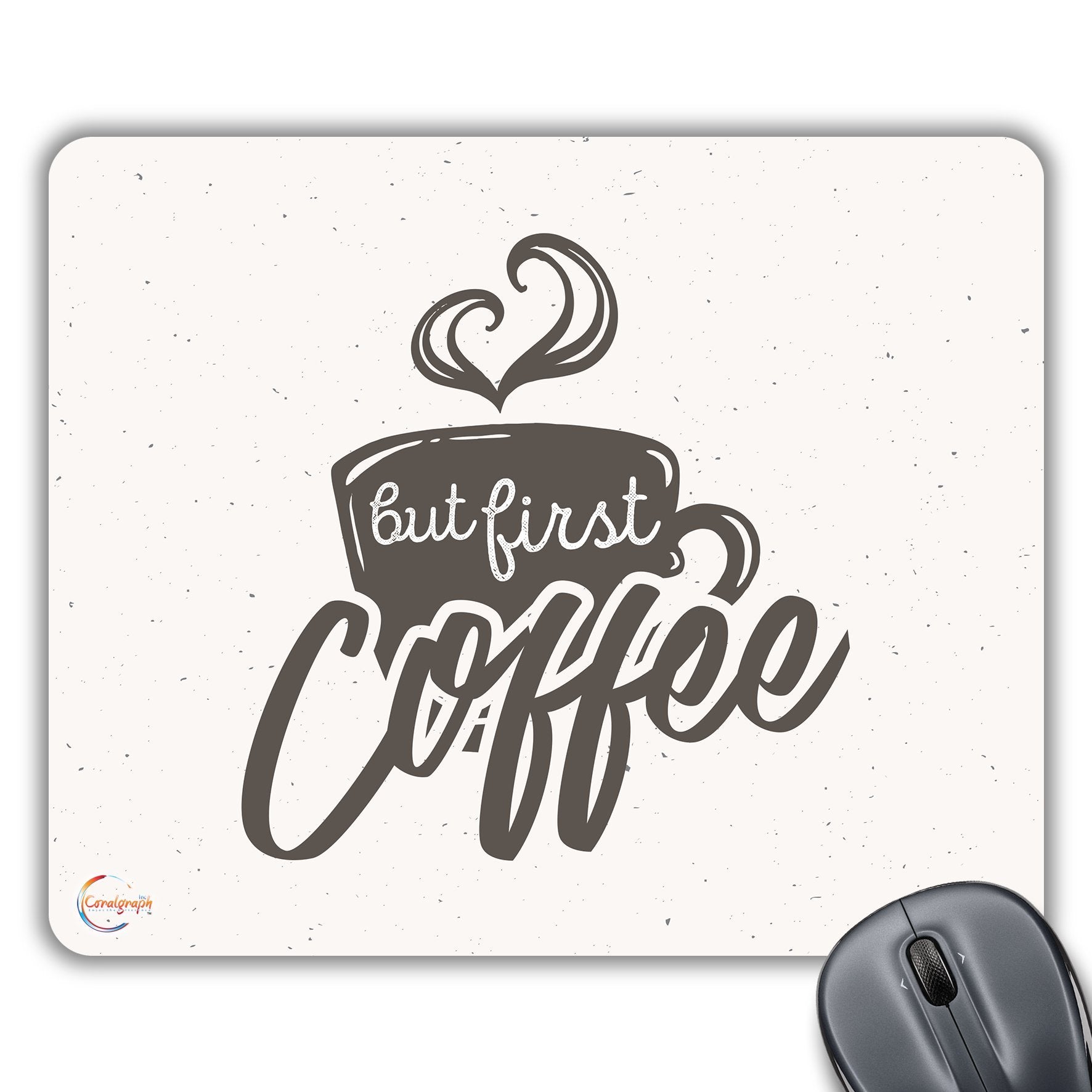 CP488 But First Coffee Novelty Gift Printed PC Laptop Computer Mouse Mat Pad