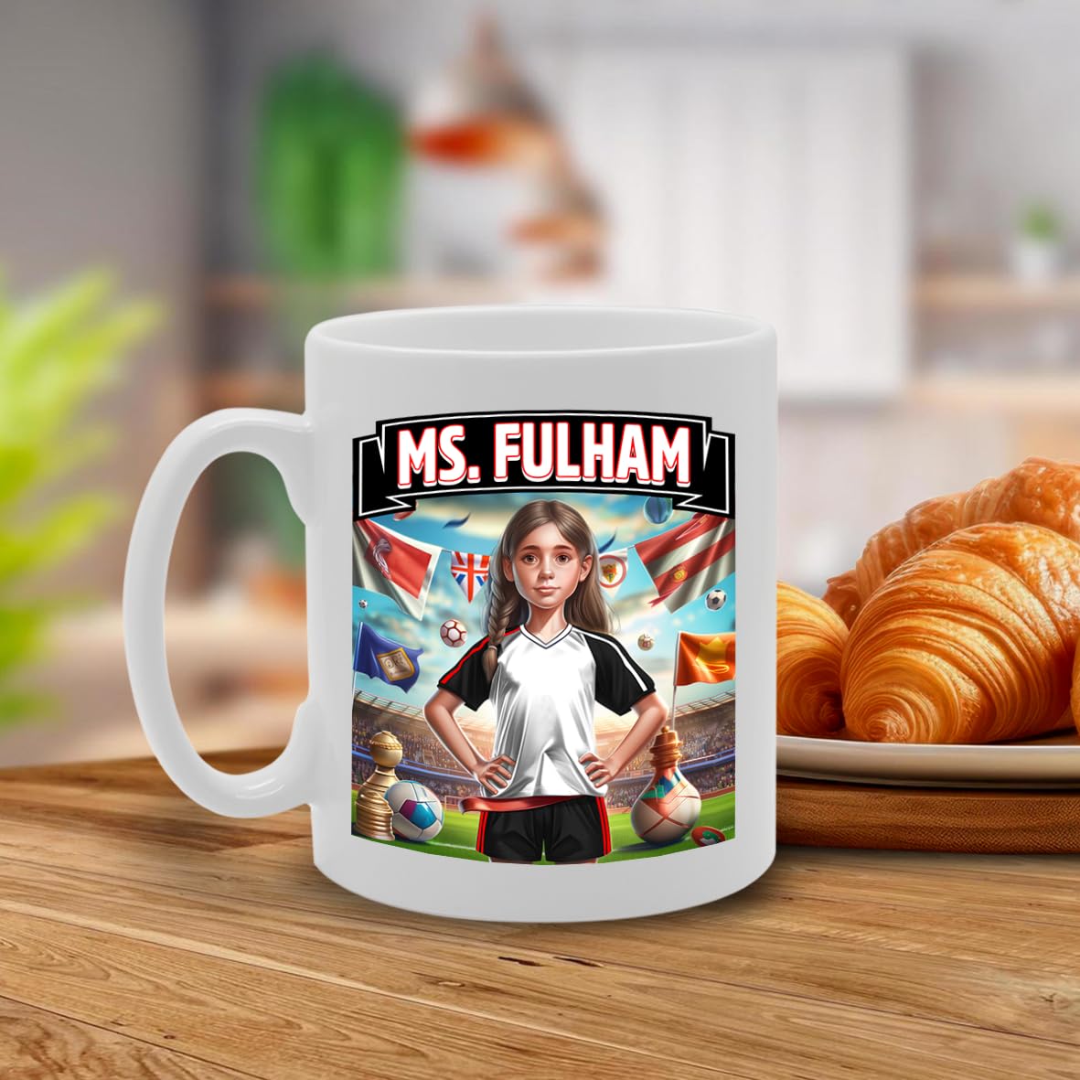 Ms Fulham   Printed Tea Coffee Ceramic  For Footie Fan Ladies Girls Mg6384 - Funny Printed Coffee Mug - Great Gift Idea