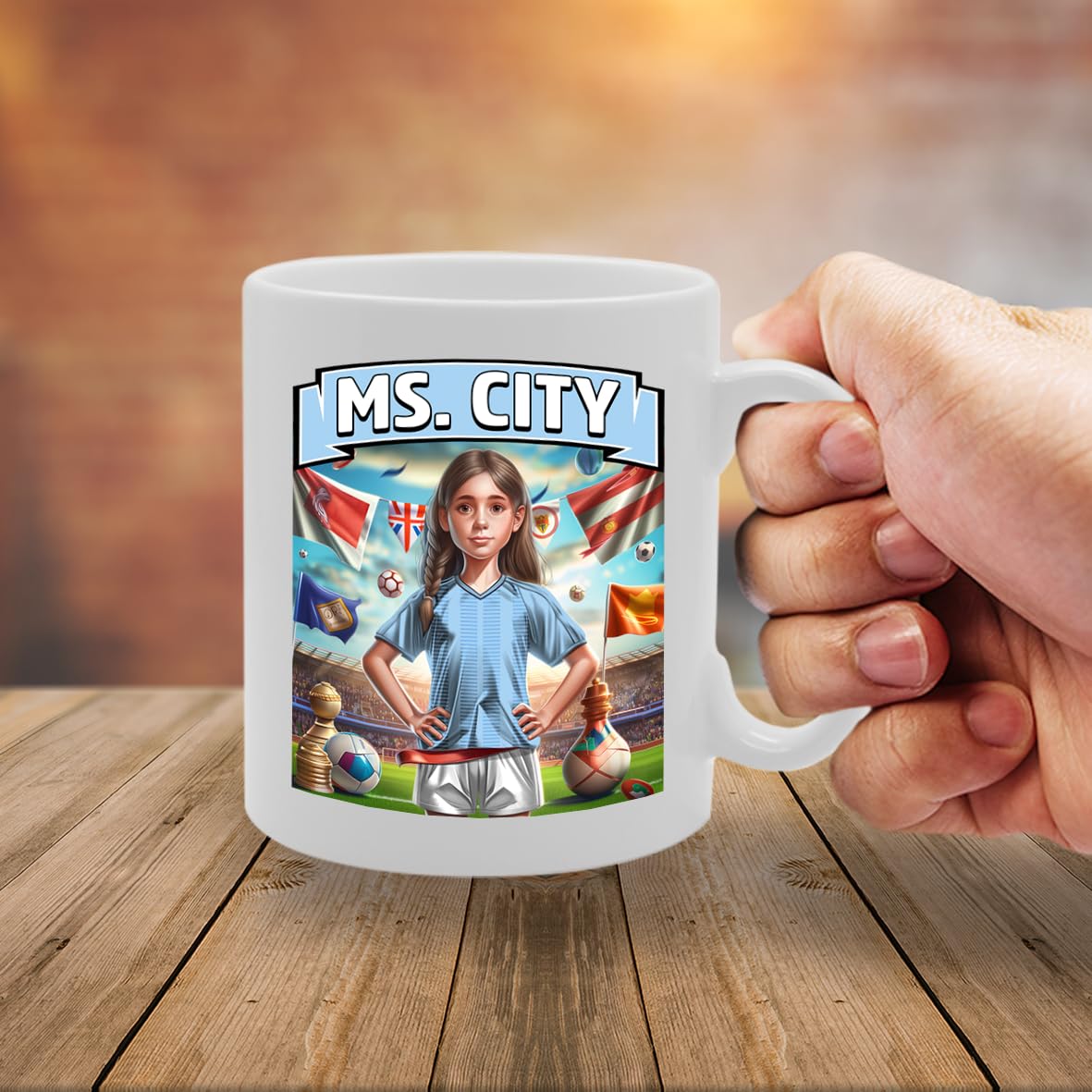 Ms City   Printed Tea Coffee Ceramic  For Footie Fan Ladies Girls Mg6384 - Funny Printed Coffee Mug - Great Gift Idea