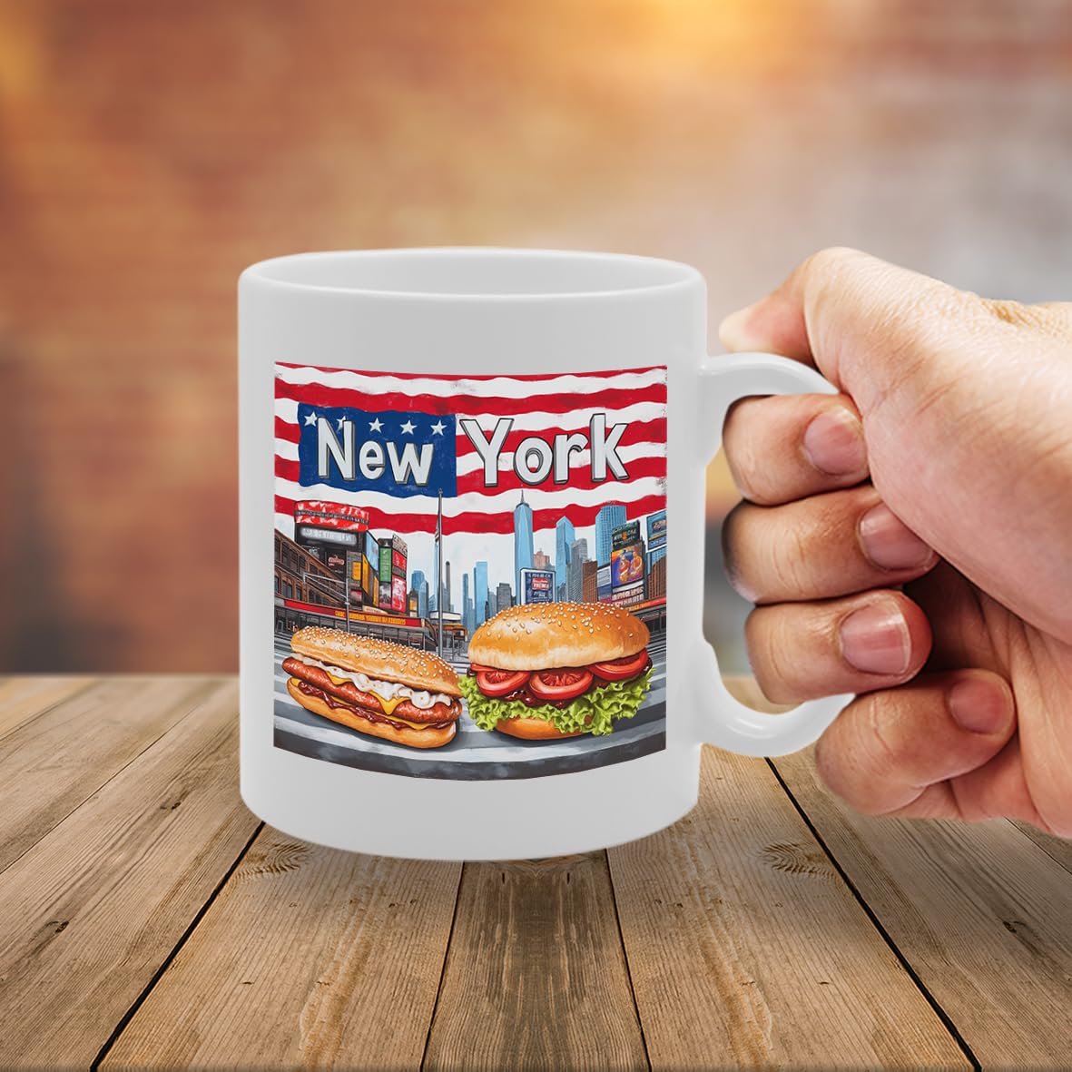 Various New York Usa Themed Ceramic  –   Coffee Tea Cup With Iconic New York Designs (New York Mg2354) - Funny Printed Coffee Mug - Great Gift Idea
