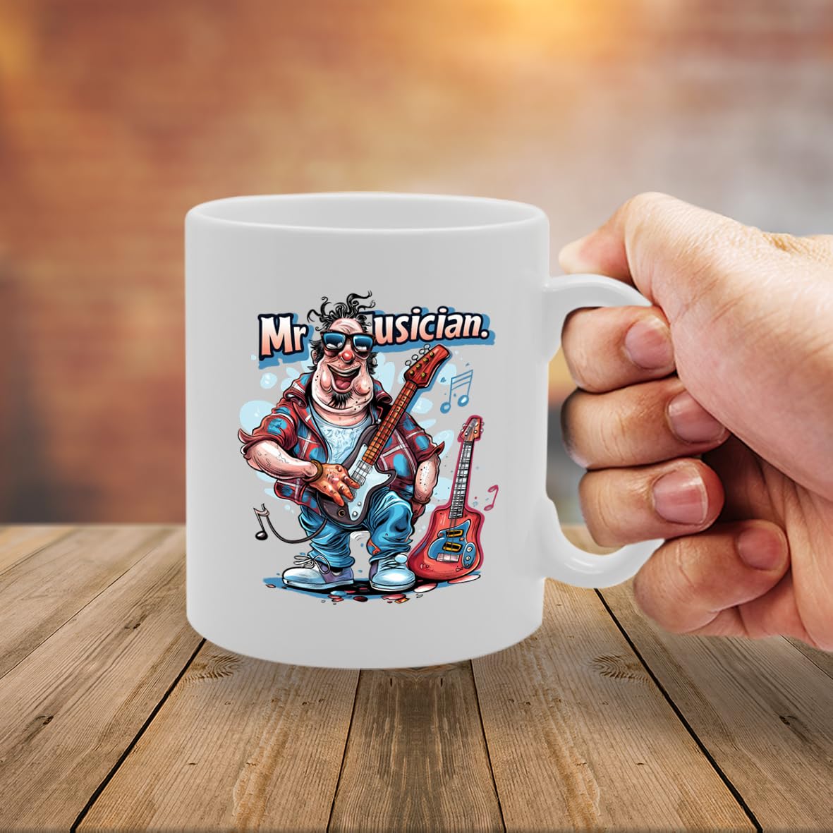 Mr Musician Ceramic  - Ideal For Musicians, Music Lovers, And Band Members - 11Oz Coffee  With Artistic Design Mg6288 - Funny Printed Coffee Mug - Great Gift Idea