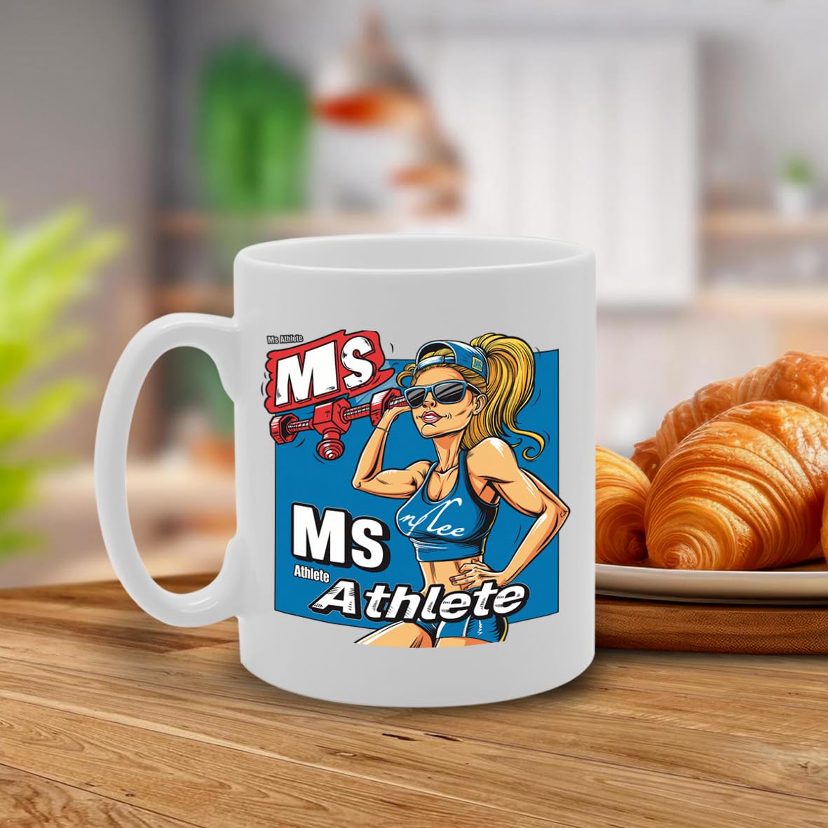 Ms Athlete  - For Female Athletes, Sports Enthusiasts, Fitness Lovers, Durable Ceramic, Dishwasher Safe, Premium Print Mg6069 - Funny Printed Coffee Mug - Great Gift Idea