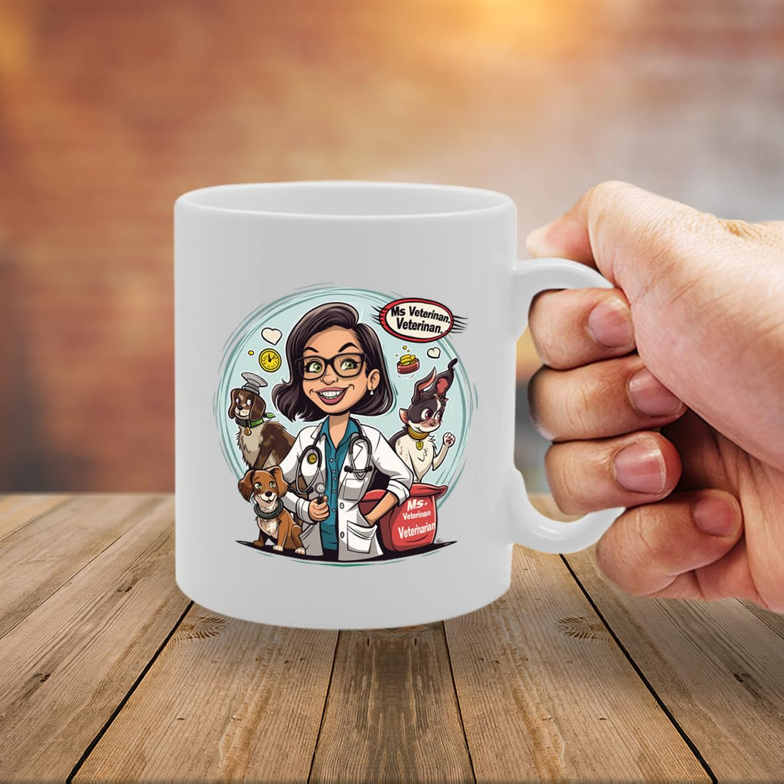 Ms Veterinarian  - For Female Veterinarians, Animal Lovers, Pet Care Professionals, Durable Ceramic, Dishwasher Safe, Premium Print Mg6055 - Funny Printed Coffee Mug - Great Gift Idea