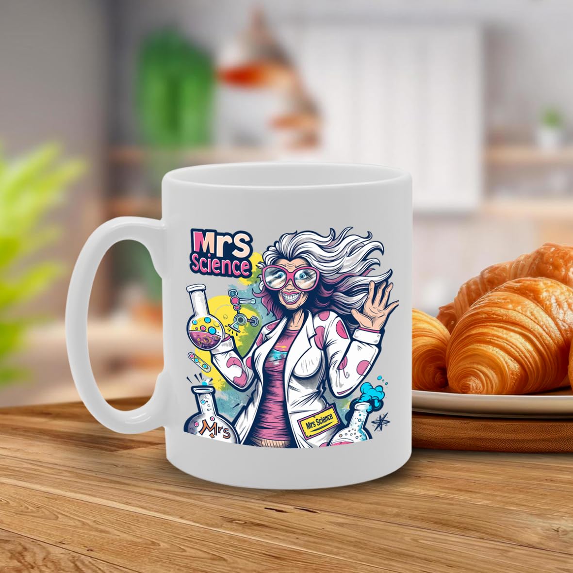 Mrs Science  - Designed For Female Scientists, Science Teachers, Research Enthusiasts, Durable Ceramic, Dishwasher Safe, Perfect For Celebrating Science And Education Mg6021 - Funny Printed Coffee Mug - Great Gift Idea
