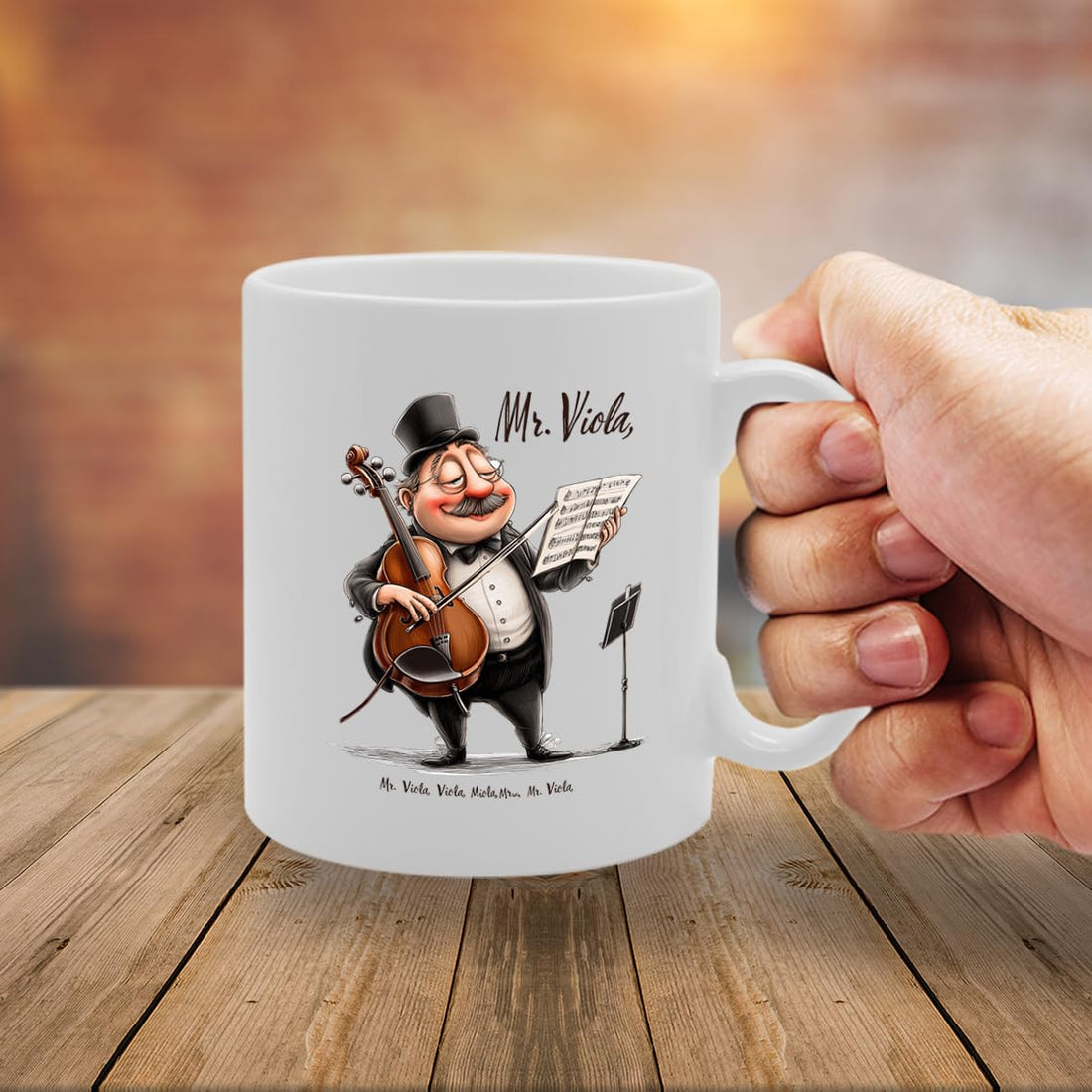 11Oz Ceramic  Featuring Viola Mg6583 – For Musicians And Music Lovers - Funny Printed Coffee Mug - Great Gift Idea