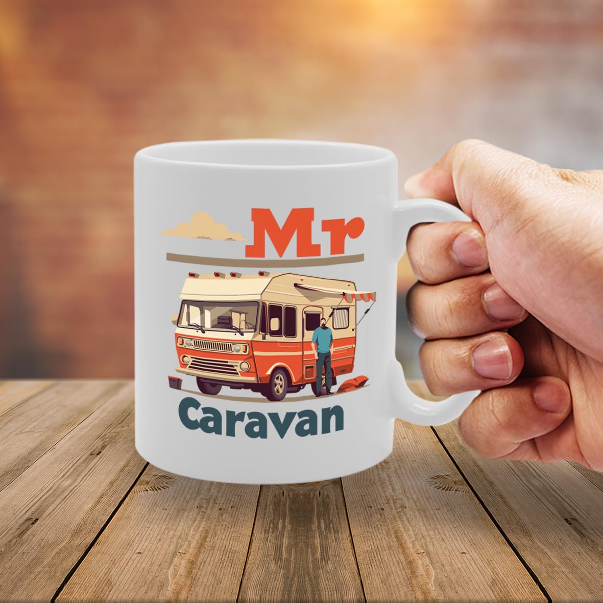 Mr Caravan  - Ideal For Caravan Enthusiasts And Travelers, 11Oz Ceramic Coffee  For Road Trip Lovers And Camping Fans Mg5915 - Funny Printed Coffee Mug - Great Gift Idea