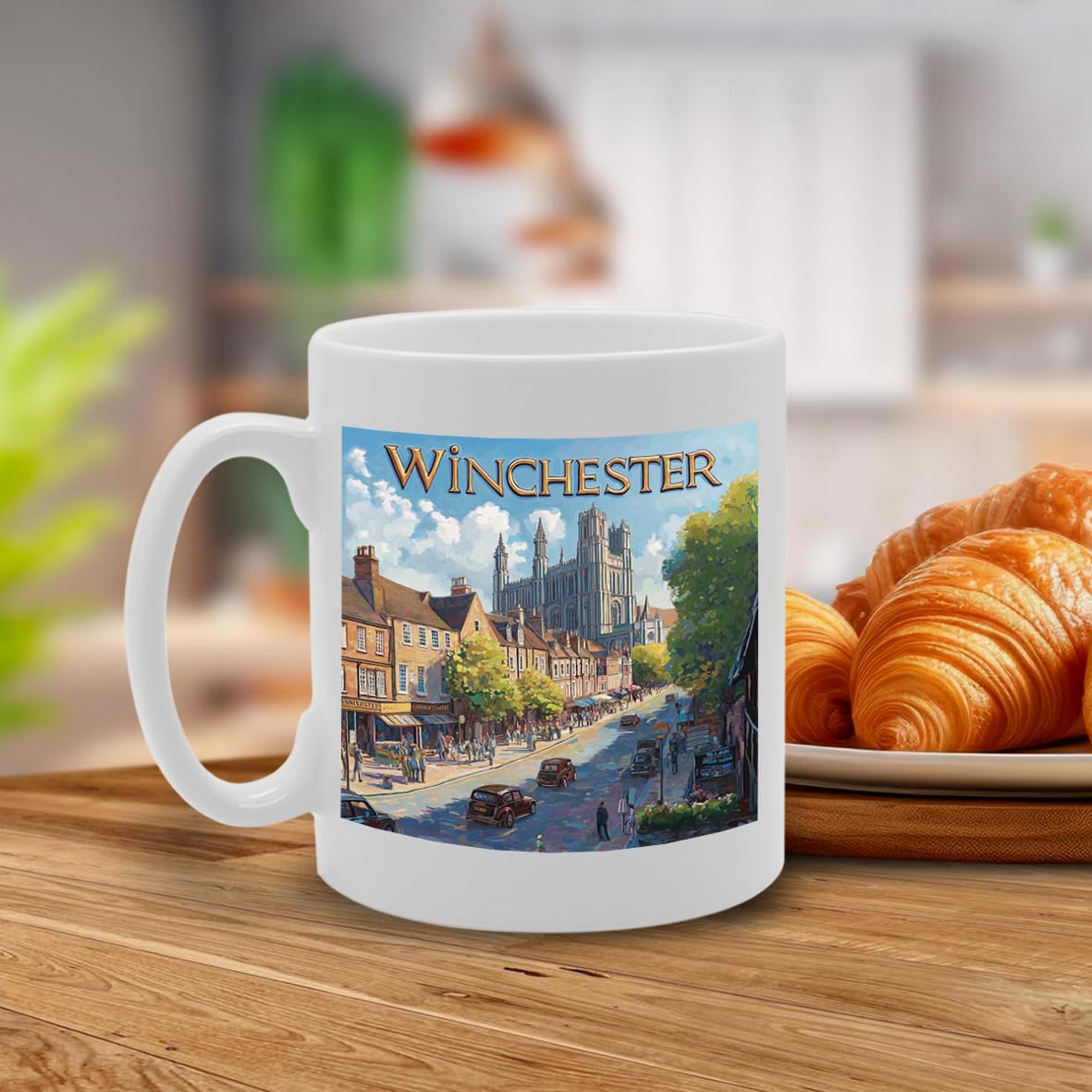 Printed Coffee Ceramic  Featuring Cities And Landmarks In United Kingdom (Whester) - Funny Printed Coffee Mug - Great Gift Idea