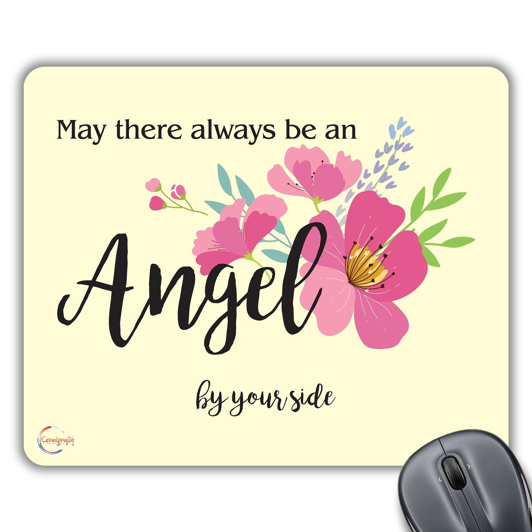 CP196 May There Always Be an Angel by Your Side Novelty Gift Printed PC Laptop Computer Mouse Mat Pad