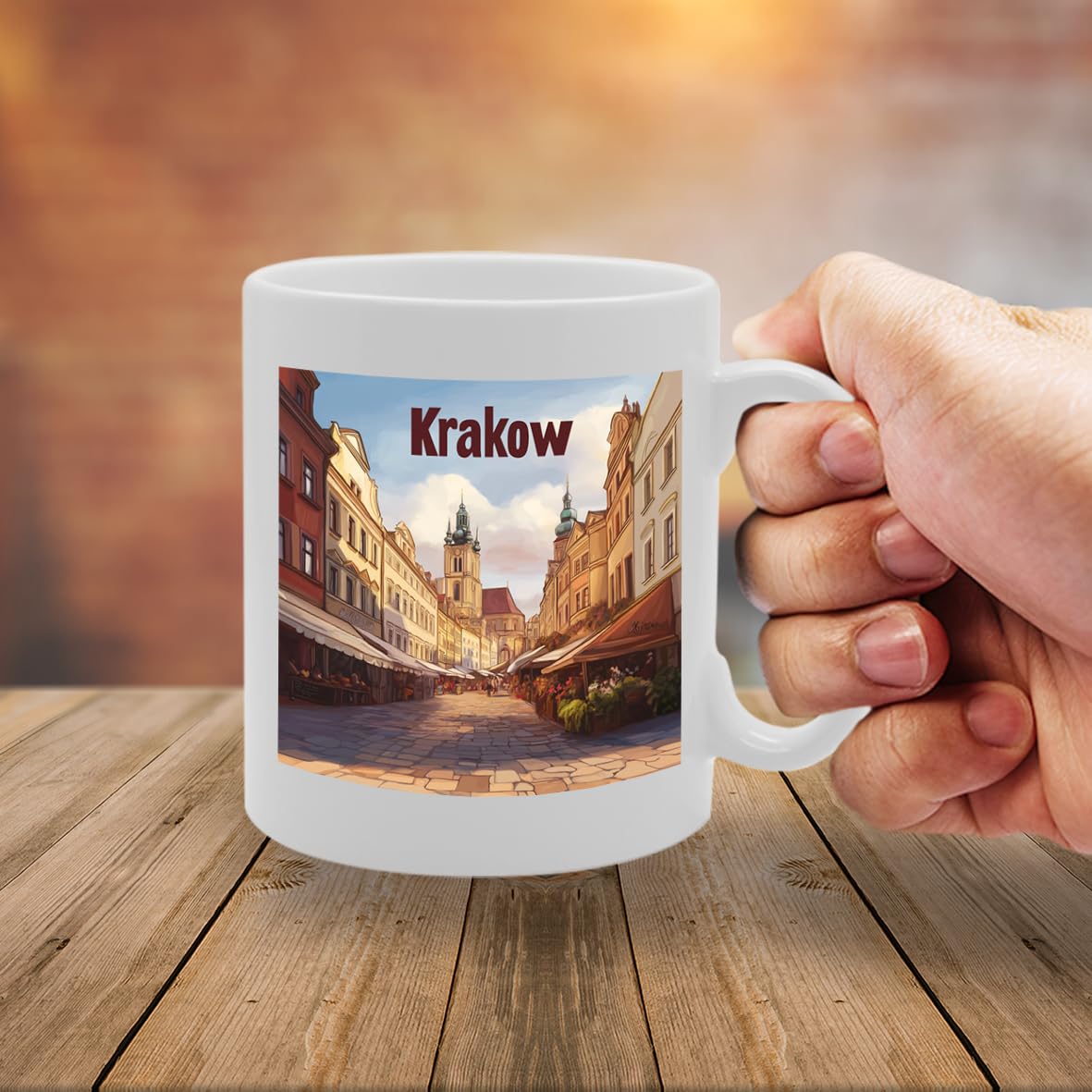 11Oz Dishwasher-Safe Ceramic  Featuring Popular Cities & Capitals From Europe And Around The World (Krakow) - Funny Printed Coffee Mug - Great Gift Idea