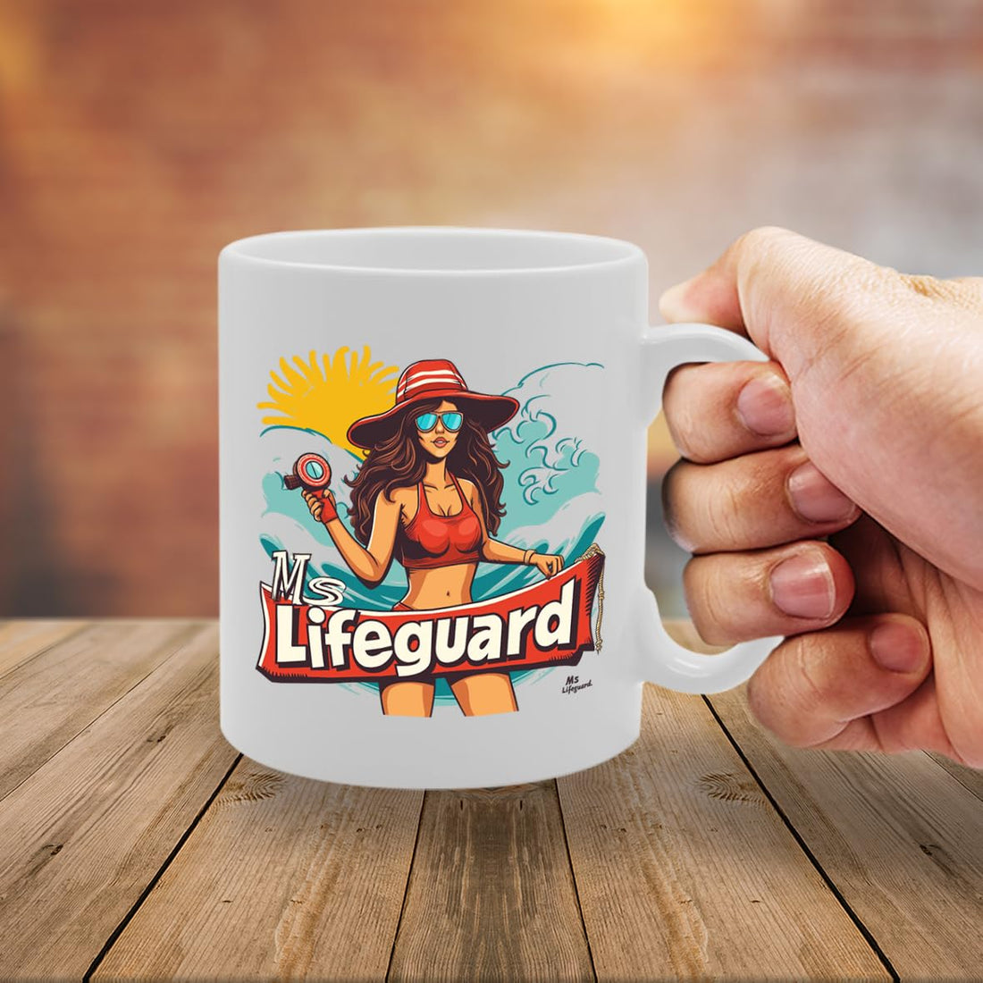 Ms Lifeguard Ceramic  - Ideal For Lifeguards, Beach Lovers, And Water Safety Professionals - 11Oz Coffee  With Bold Design Mg6285 - Funny Printed Coffee Mug - Great Gift Idea