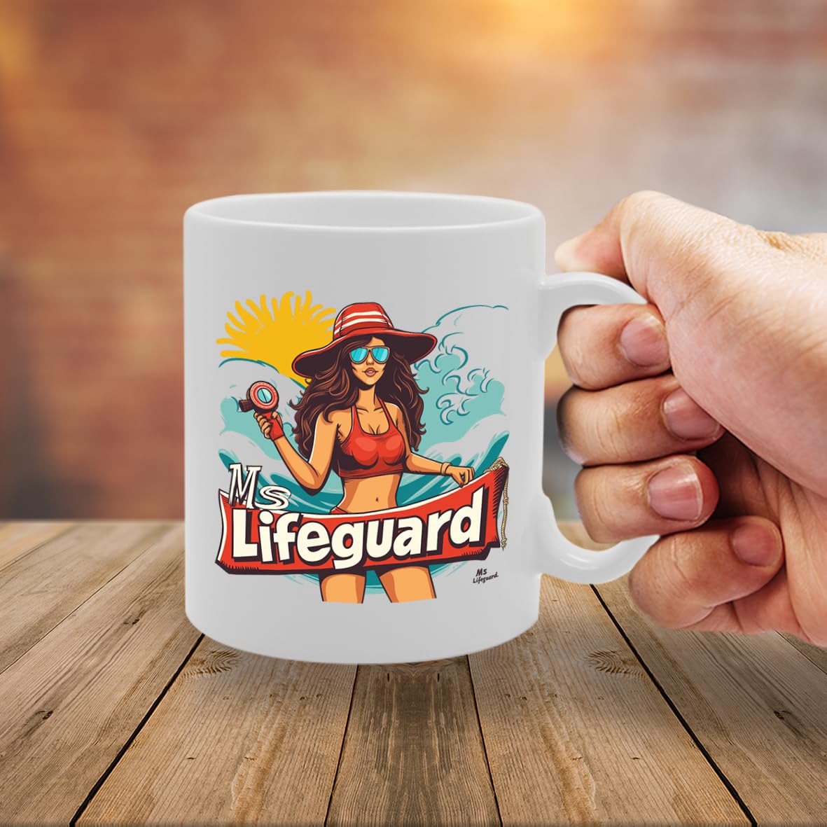 Ms Lifeguard Ceramic  - Ideal For Lifeguards, Beach Lovers, And Water Safety Professionals - 11Oz Coffee  With Bold Design Mg6285 - Funny Printed Coffee Mug - Great Gift Idea