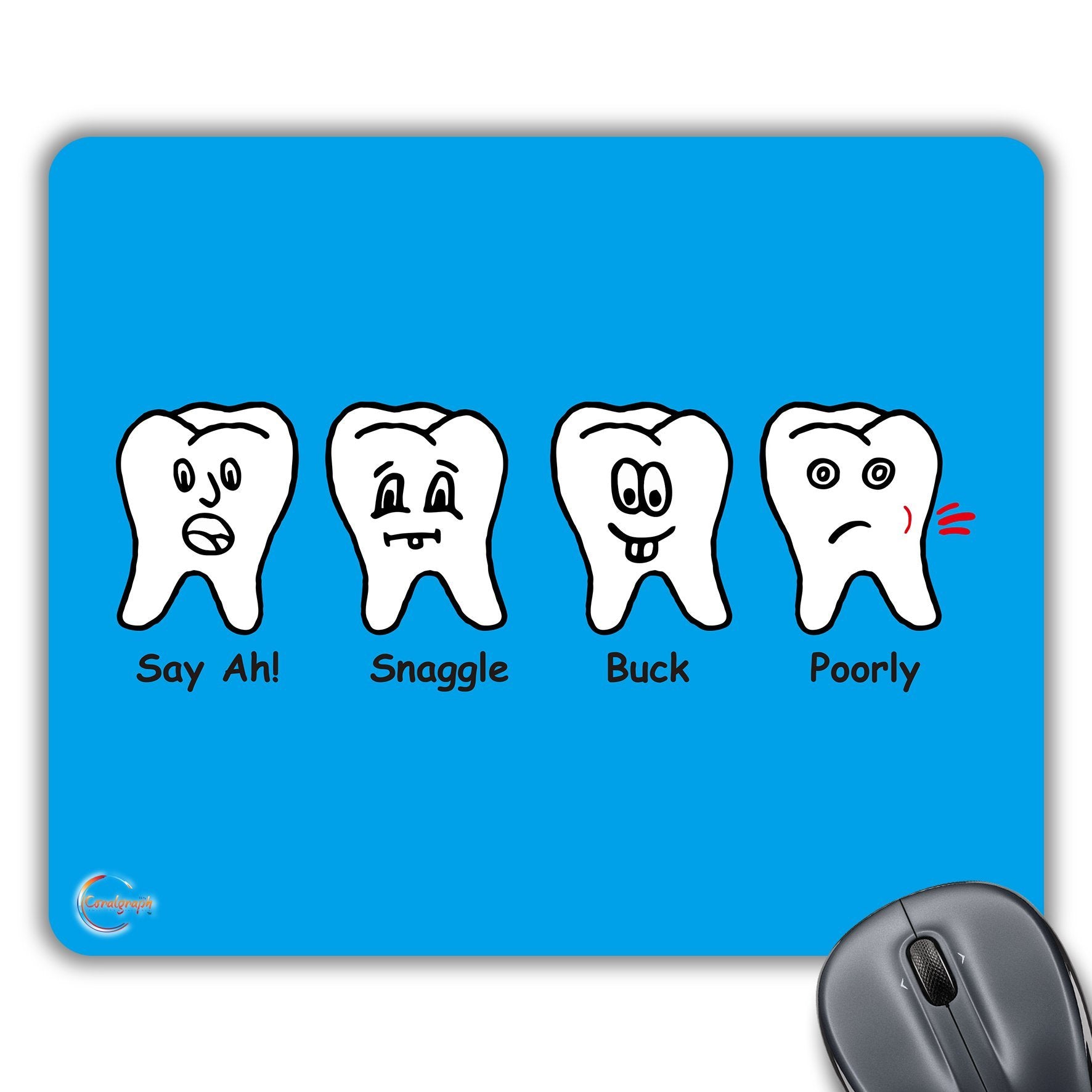 CP389 Funny Illustration of Tooth Types Novelty Gift Printed PC Laptop Computer Mouse Mat Pad