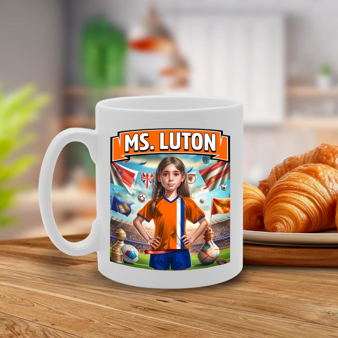 Ms Luton   Printed Tea Coffee Ceramic  For Footie Fan Ladies Girls Mg6384 - Funny Printed Coffee Mug - Great Gift Idea
