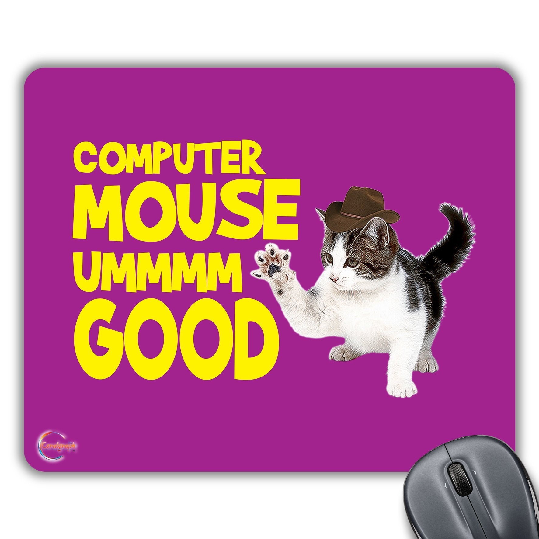 CP323 Funny Cat Computer Mouse UMM Good Novelty Gift Printed PC Laptop Computer Mouse Mat Pad