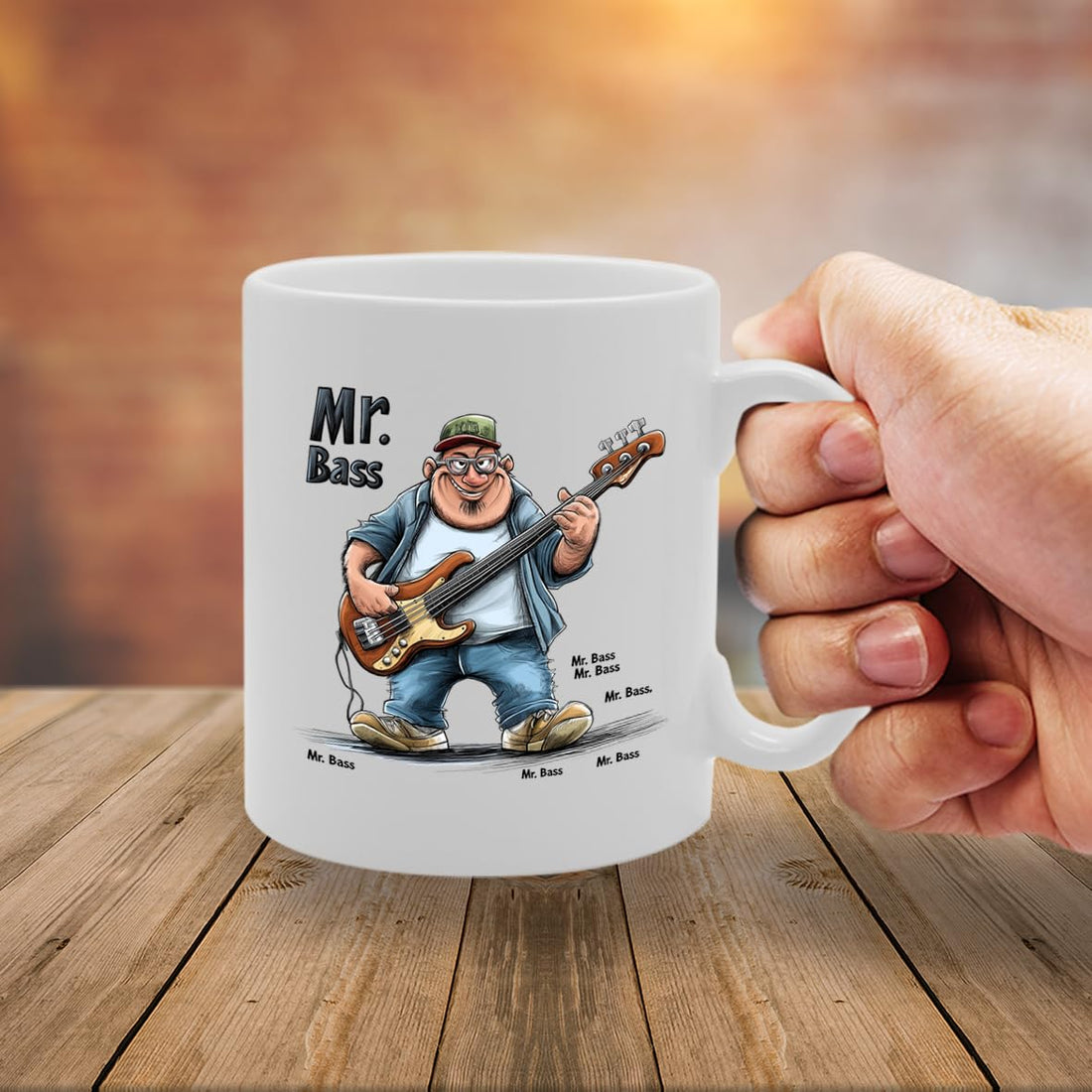 11Oz Ceramic  Mg6544 Featuring Mr Bass Guitar – For Musicians And Music Lovers - Funny Printed Coffee Mug - Great Gift Idea