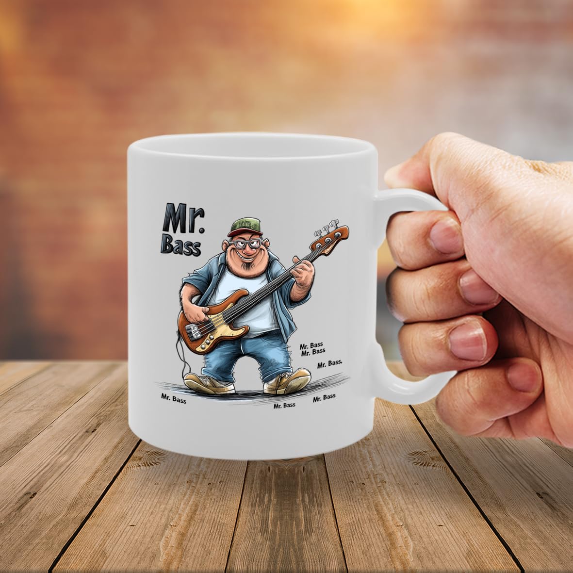 11Oz Ceramic  Mg6544 Featuring Mr Bass Guitar – For Musicians And Music Lovers - Funny Printed Coffee Mug - Great Gift Idea