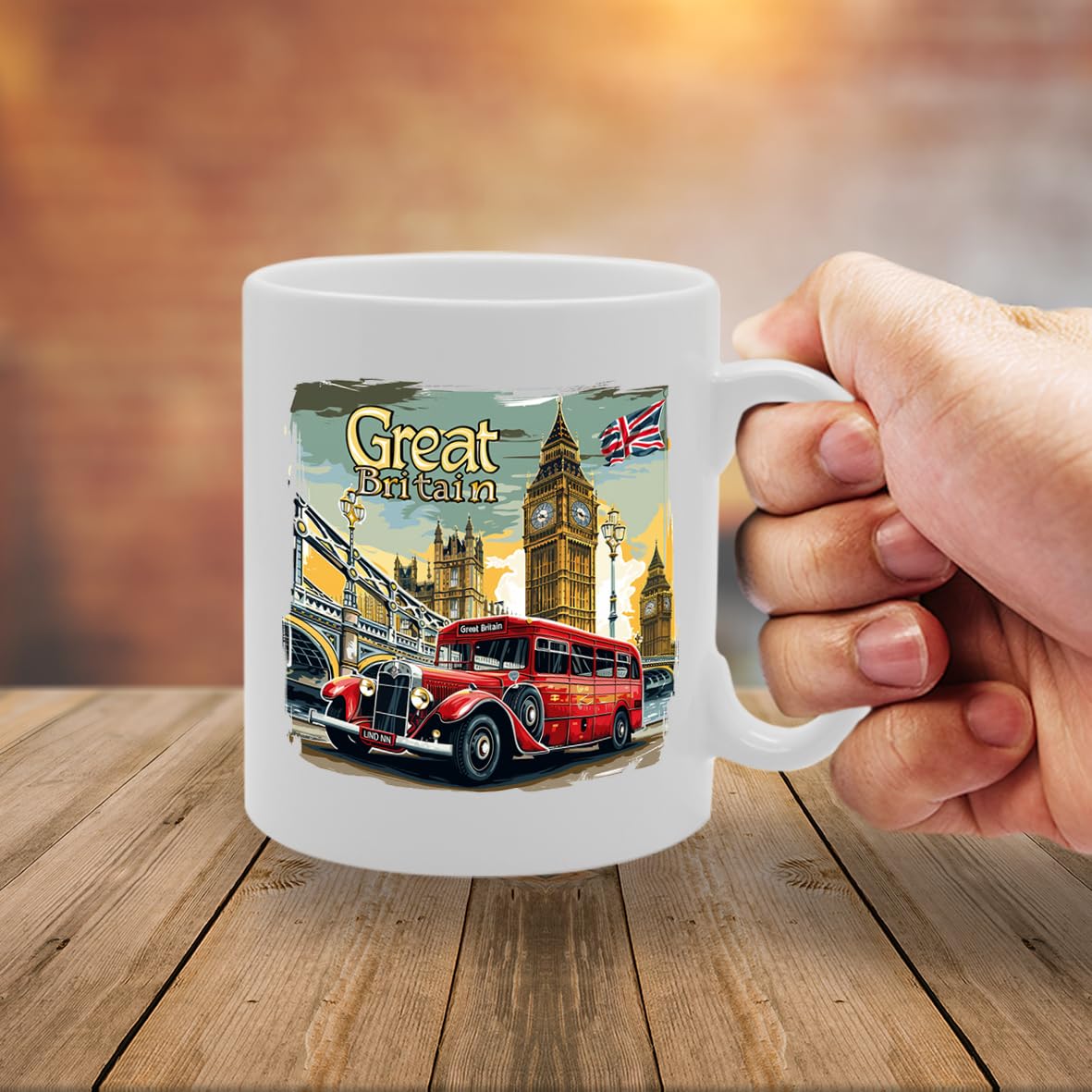 Printed Coffee Ceramic  Featuring Great Britain 1 Design Mg6454 - Funny Printed Coffee Mug - Great Gift Idea