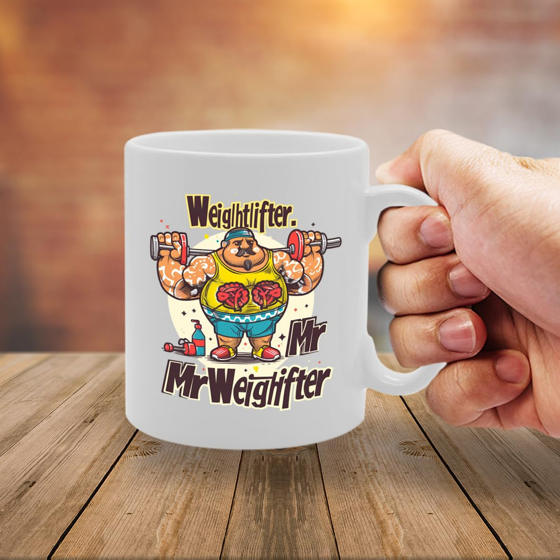 Mr Weightlifter  - For Weightlifters, Fitness Enthusiasts, Gym Goers, Durable Ceramic, Dishwasher Safe, Premium Print Mg6084 - Funny Printed Coffee Mug - Great Gift Idea