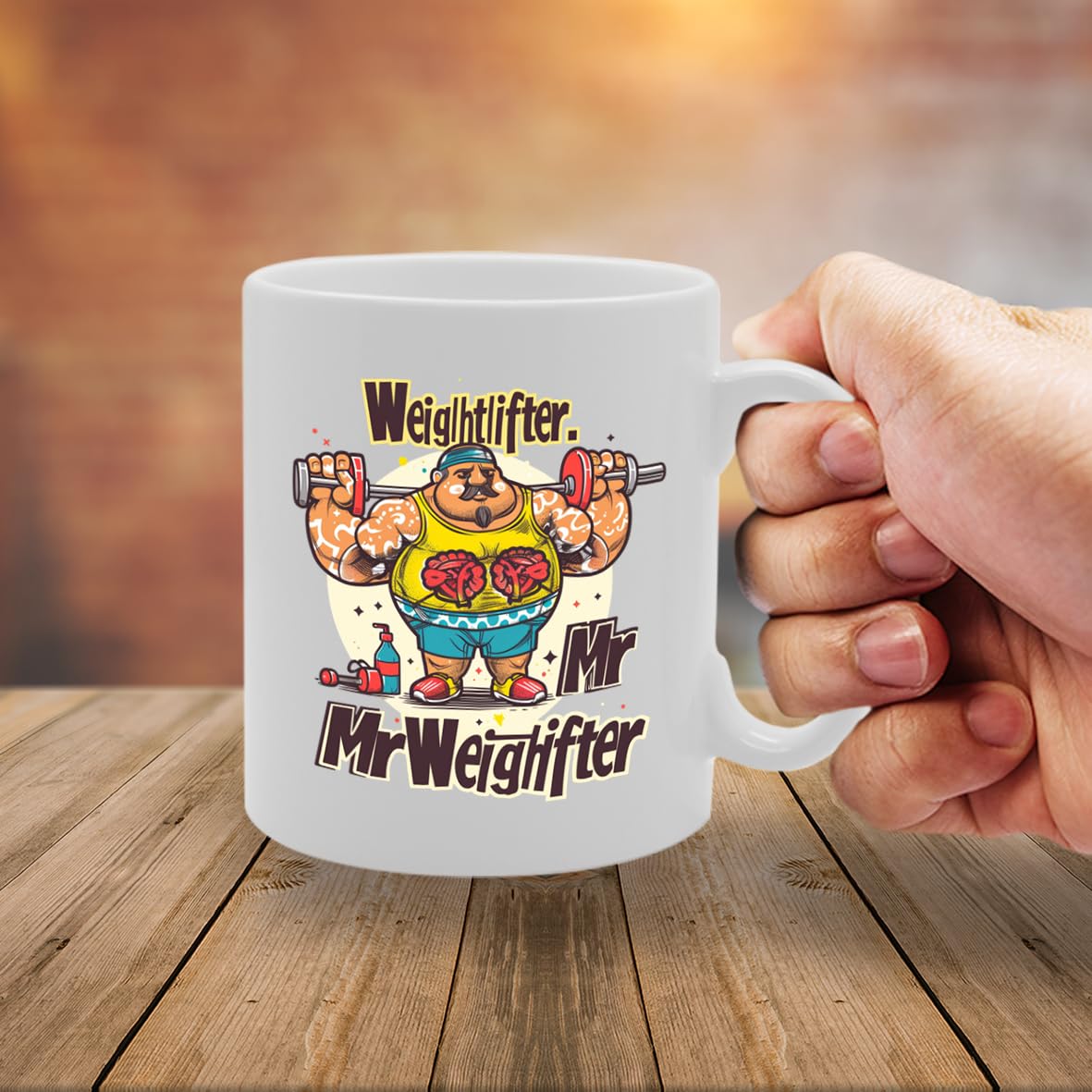 Mr Weightlifter  - For Weightlifters, Fitness Enthusiasts, Gym Goers, Durable Ceramic, Dishwasher Safe, Premium Print Mg6084 - Funny Printed Coffee Mug - Great Gift Idea