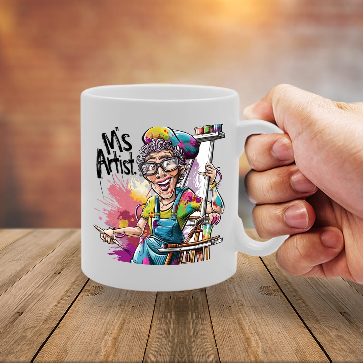 Ms Artist  - For Female Artists, Painters, Creative Minds, Durable Ceramic, Dishwasher Safe, Celebrates Artistic Creativity Mg6037 - Funny Printed Coffee Mug - Great Gift Idea