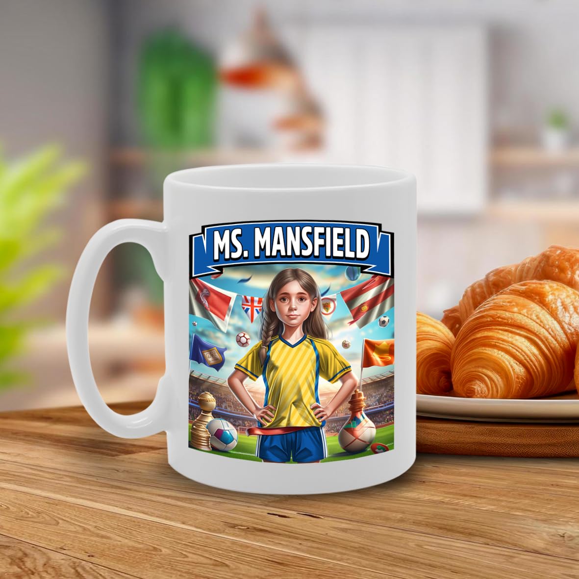 Ms Mansfield   Printed Tea Coffee Ceramic  For Footie Fan Ladies Girls Mg6384 - Funny Printed Coffee Mug - Great Gift Idea