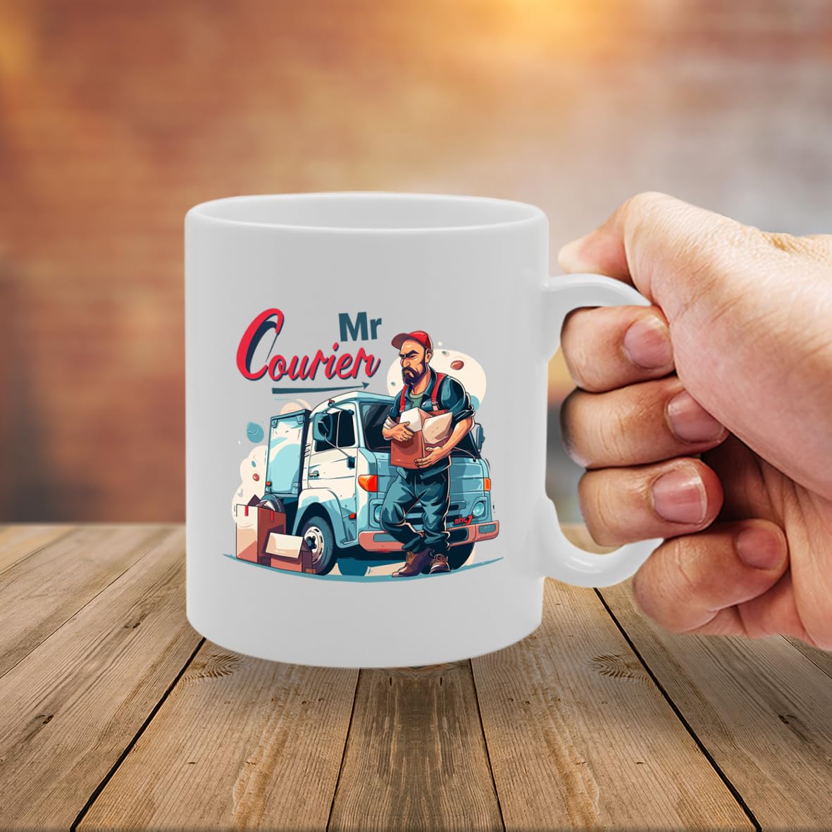Mr Courier  - Ideal For Couriers And Delivery Professionals, 11Oz Ceramic Coffee  For Logistic Workers And Transport Enthusiasts Mg5961 - Funny Printed Coffee Mug - Great Gift Idea