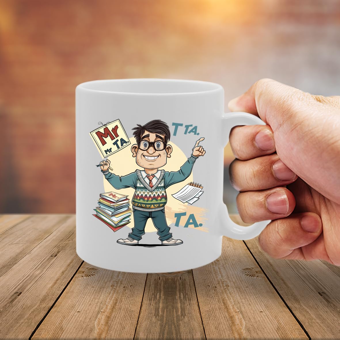 Mr Ta  - Crafted For Male Teaching Assistants, Educators, School Support Staff, Sturdy Ceramic, Dishwasher Safe Mg6016 - Funny Printed Coffee Mug - Great Gift Idea