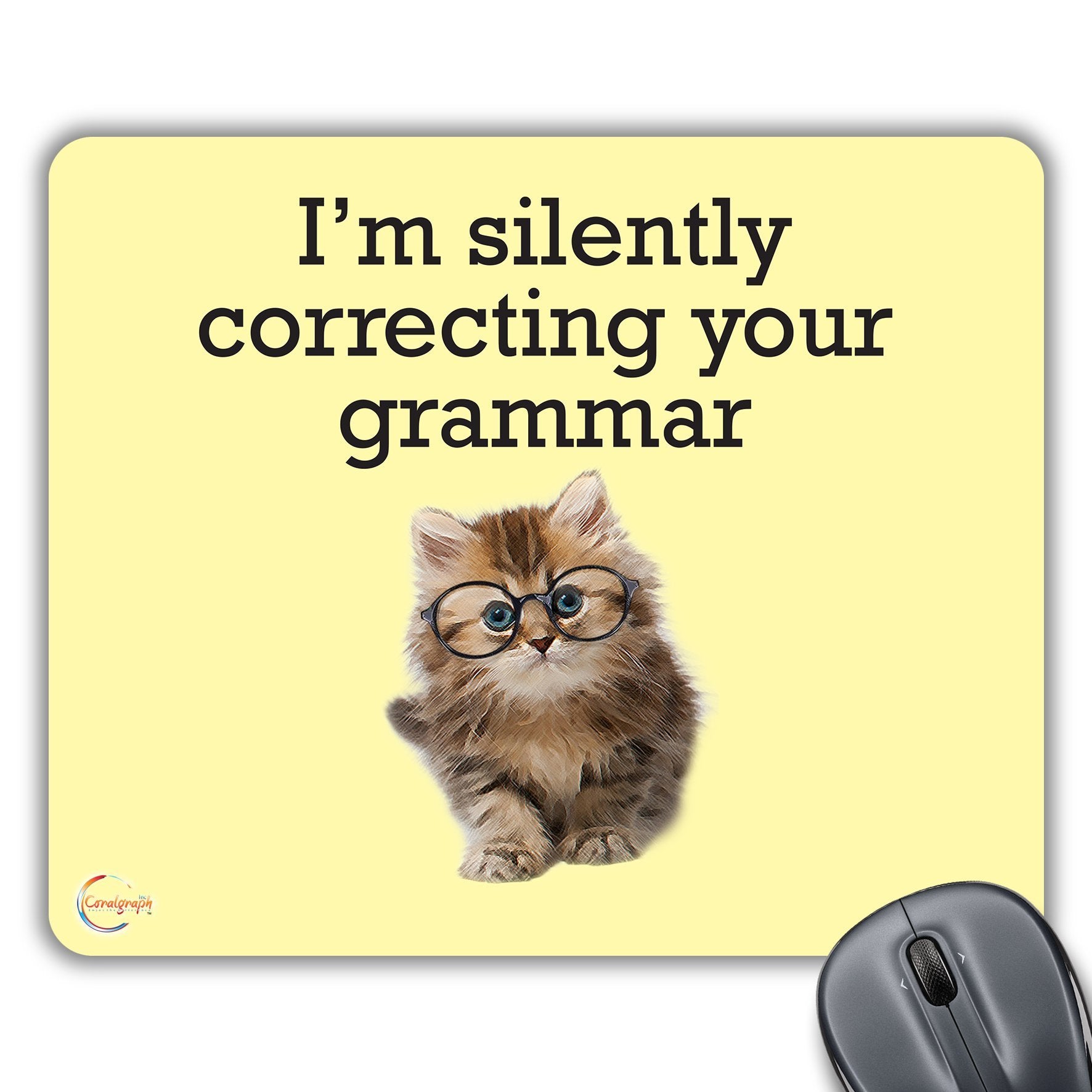 CP236 I'm Silentry Correcting Your Grammar Novelty Gift Printed PC Laptop Computer Mouse Mat Pad