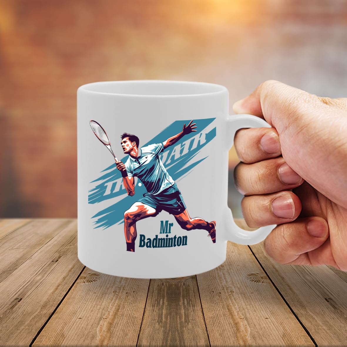 Mr Badminton  - Ideal For Badminton Players And Sports Enthusiasts, 11Oz Ceramic Coffee  For Shuttlecock Lovers And Court Fans Mg5956 - Funny Printed Coffee Mug - Great Gift Idea