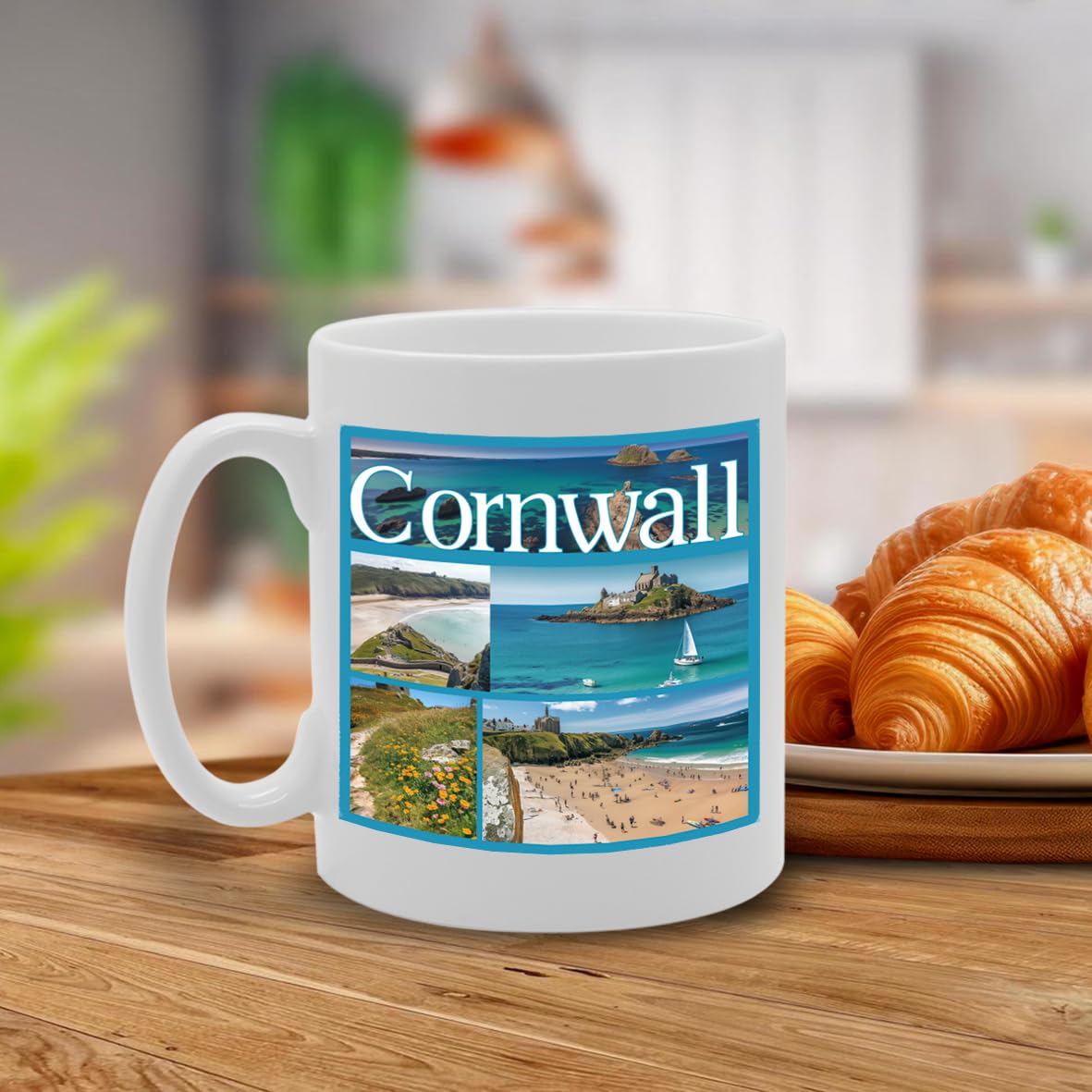 Printed Coffee Ceramic  Featuring Cities And Landmarks In United Kingdom (Cornwall) - Funny Printed Coffee Mug - Great Gift Idea