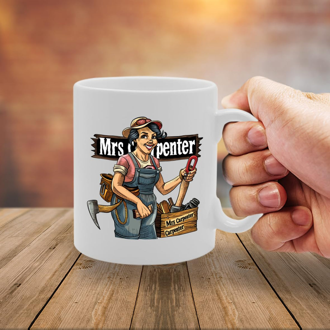 Mrs Carpenter  - For Female Carpenters, Woodworkers, Diy Enthusiasts, Durable Ceramic, Dishwasher Safe, Premium Print Mg6095 - Funny Printed Coffee Mug - Great Gift Idea