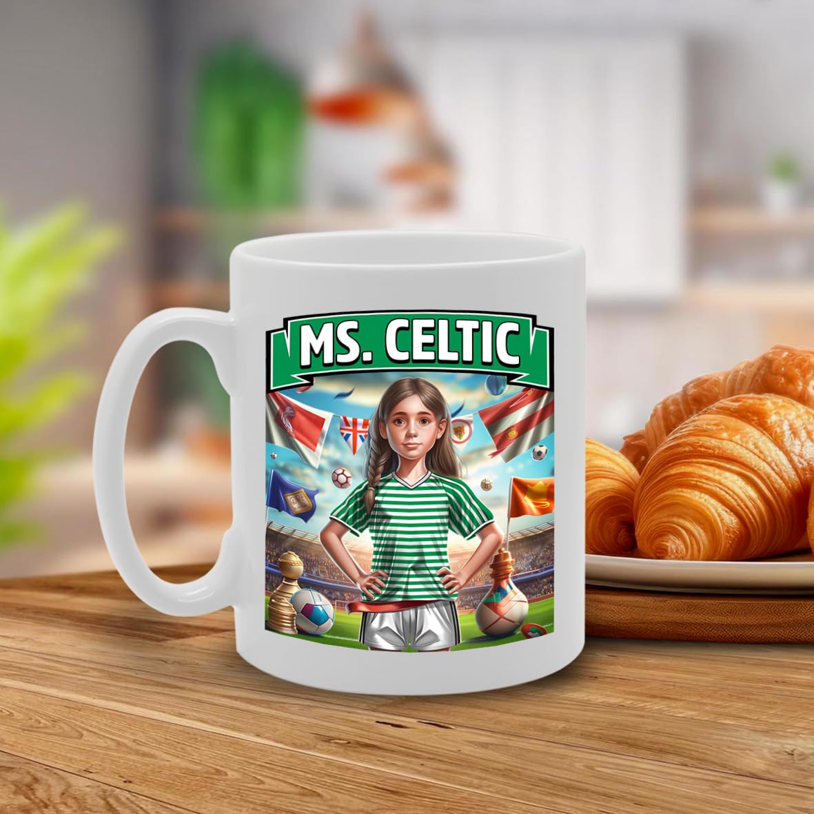 Football Fan Ceramic  - Perfect   For Soccer Lovers, Ladies & Girls - Printed Cup For Footie Enthusiasts (Celtic) - Funny Printed Coffee Mug - Great Gift Idea