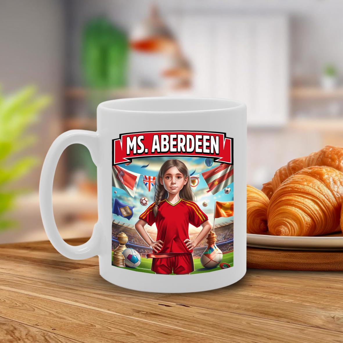 Football Fan Ceramic  - Perfect   For Soccer Lovers, Ladies & Girls - Printed Cup For Footie Enthusiasts (Aberdeen) - Funny Printed Coffee Mug - Great Gift Idea