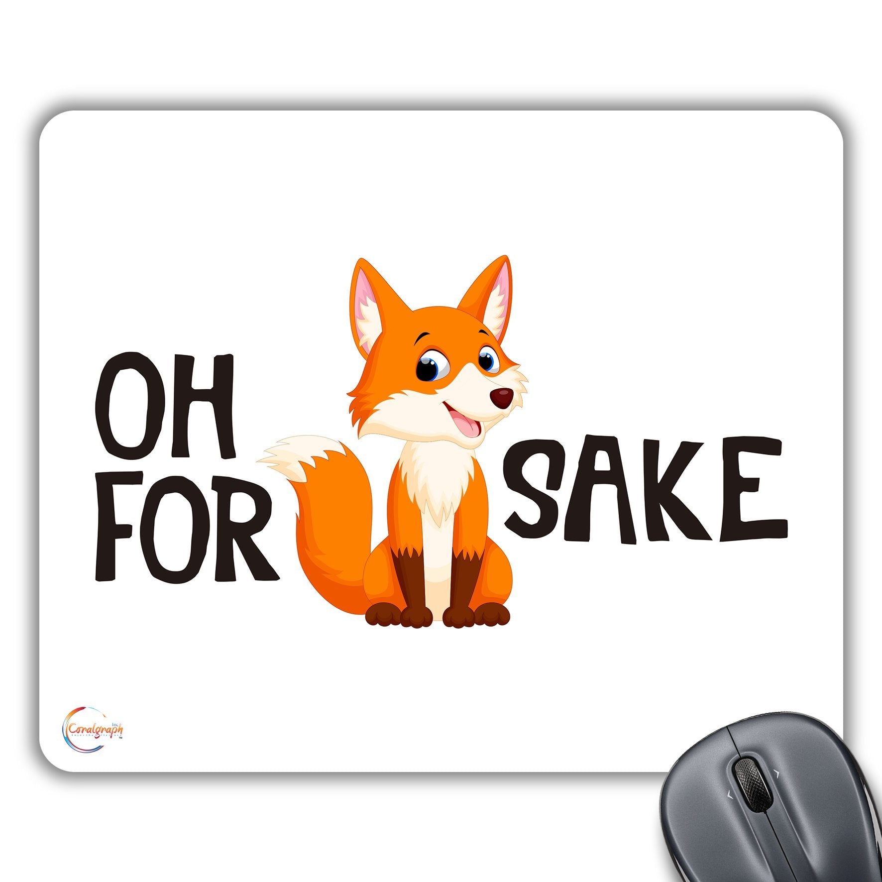 CP608 Oh for Fox Sake Novelty Gift Printed PC Laptop Computer Mouse Mat Pad