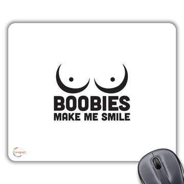 CP213 Boobies Make Me Smile Novelty Gift Printed PC Laptop Computer Mouse Mat Pad