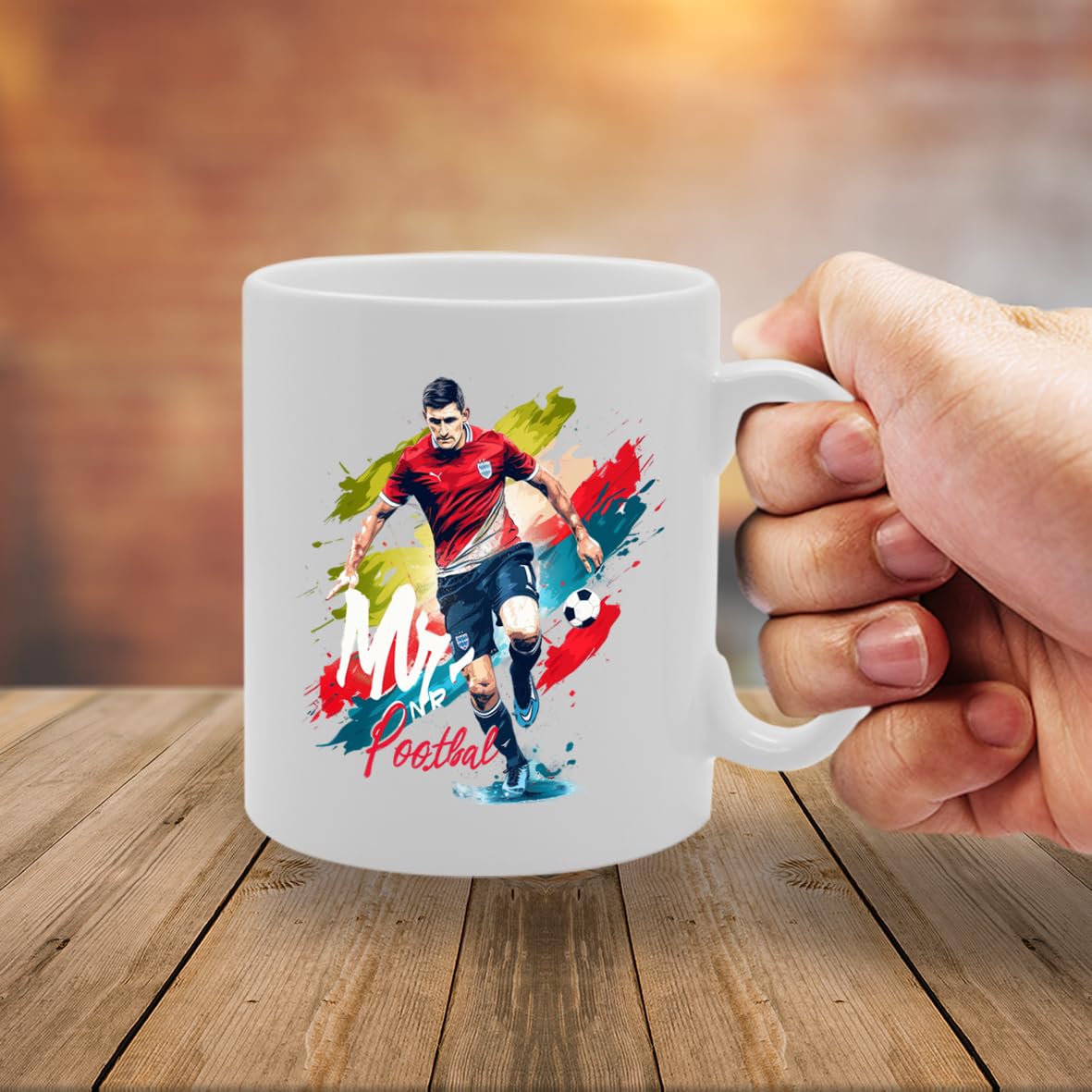Mr Football  - Ideal For Football Players And Fans, 11Oz Ceramic Coffee  For Sports Enthusiasts And Team Supporters Mg5975 - Funny Printed Coffee Mug - Great Gift Idea