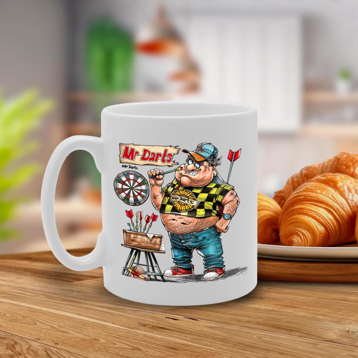 Mr Darts  - Crafted For Darts Players, Pub Game Enthusiasts, Sports Fans, Sturdy Ceramic, Dishwasher Safe, Celebrates Dart Sports Mg6030 - Funny Printed Coffee Mug - Great Gift Idea