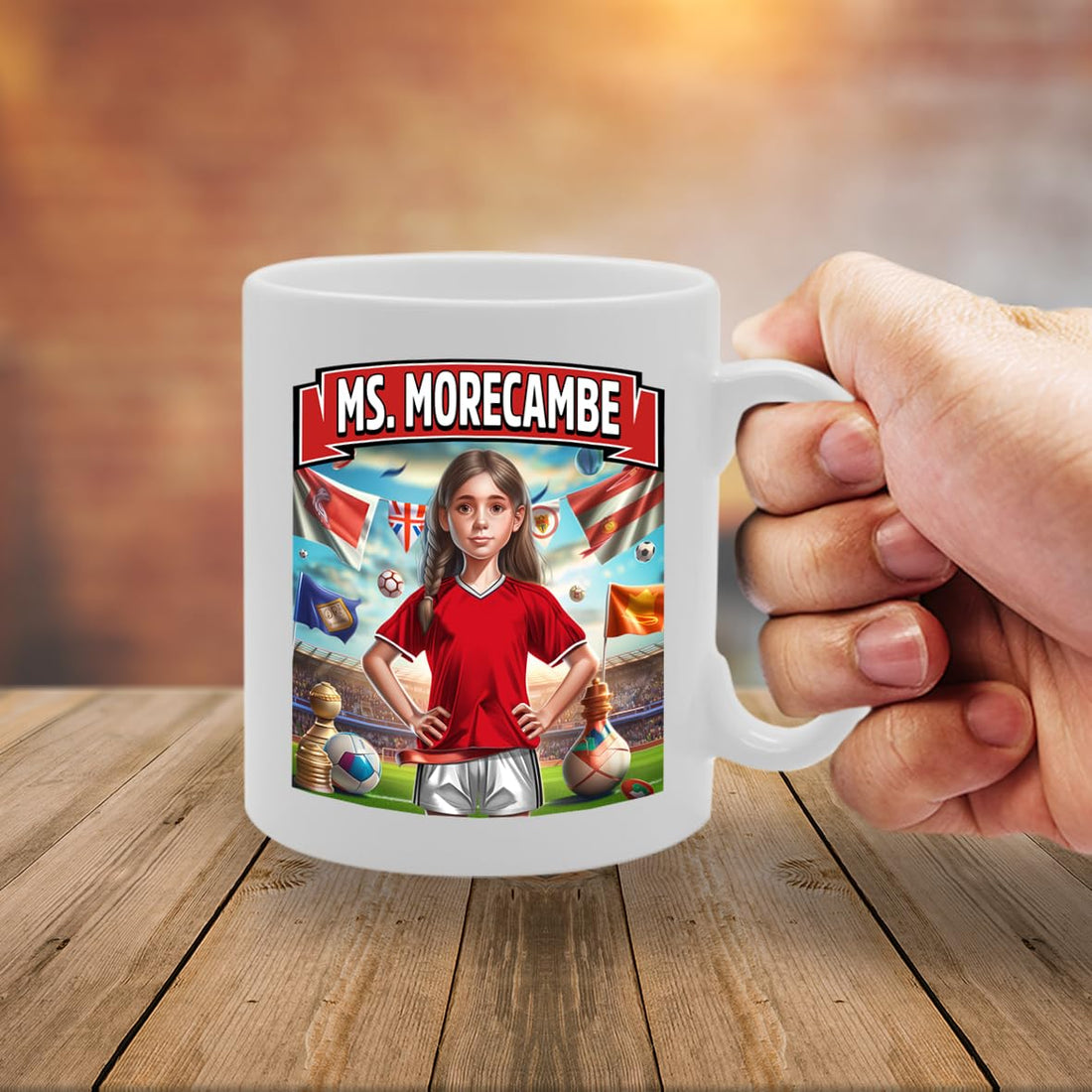 Printed Tea Coffee Ceramic  For Footie Fan Ladies Girls (Morecambe) Mg6384 - Funny Printed Coffee Mug - Great Gift Idea