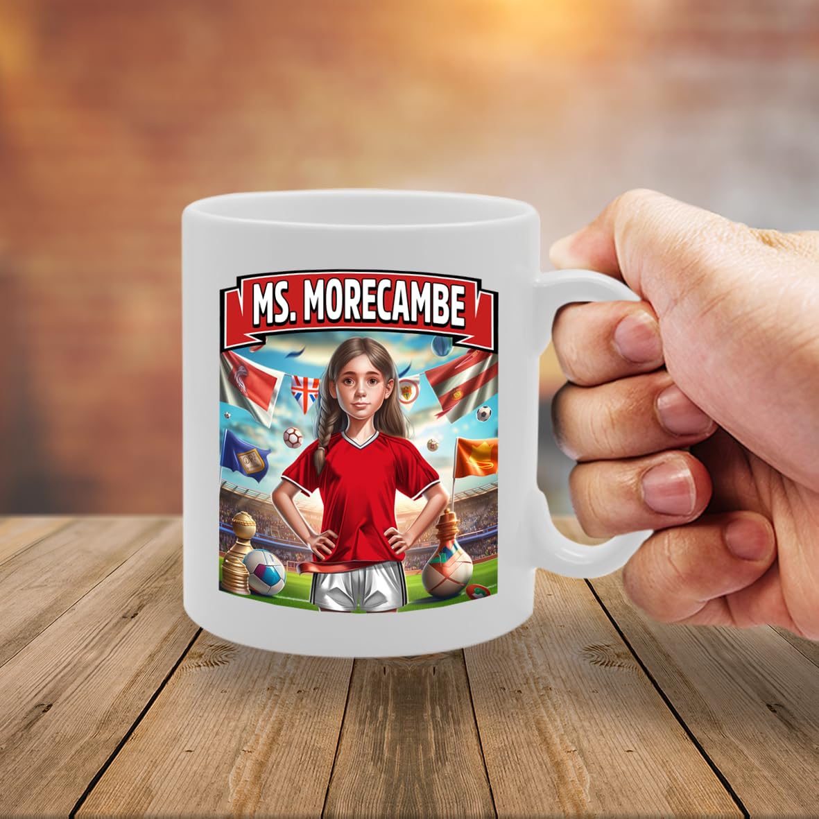 Printed Tea Coffee Ceramic  For Footie Fan Ladies Girls (Morecambe) Mg6384 - Funny Printed Coffee Mug - Great Gift Idea