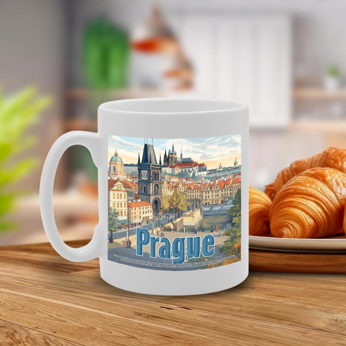 11Oz Dishwasher-Safe Ceramic  Featuring Popular Cities & Capitals From Europe And Around The World (Prague) - Funny Printed Coffee Mug - Great Gift Idea