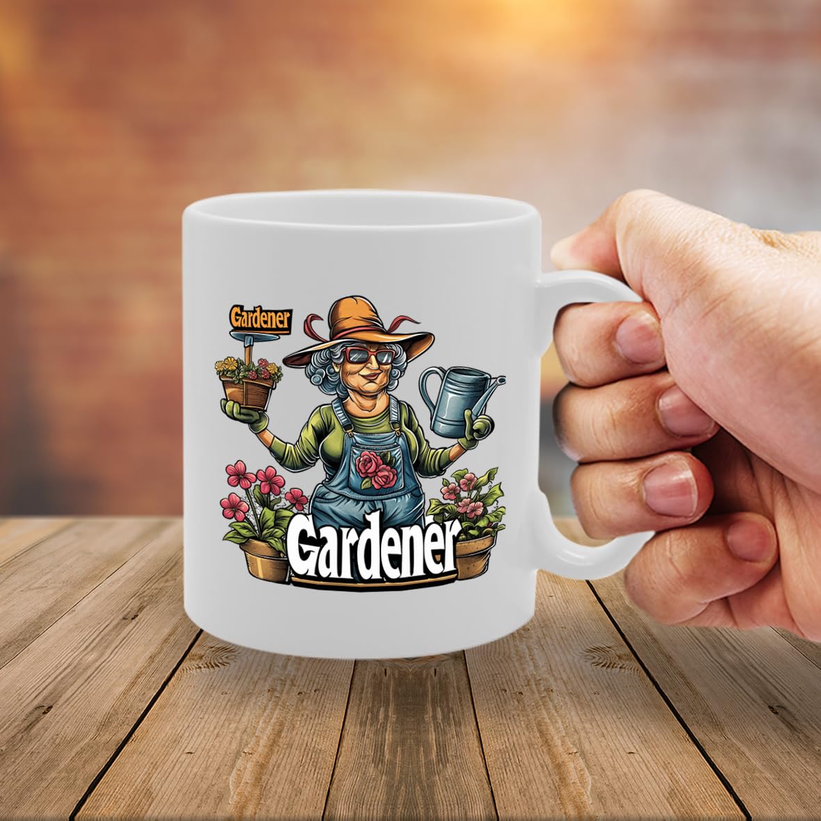 Ms Gardener Souvenir  – Depicting A Passionate Gardener Tending To Plants – Memory Keepsake For Gardening Enthusiasts – Ms Gardener Memorabilia Mg6256 - Funny Printed Coffee Mug - Great Gift Idea