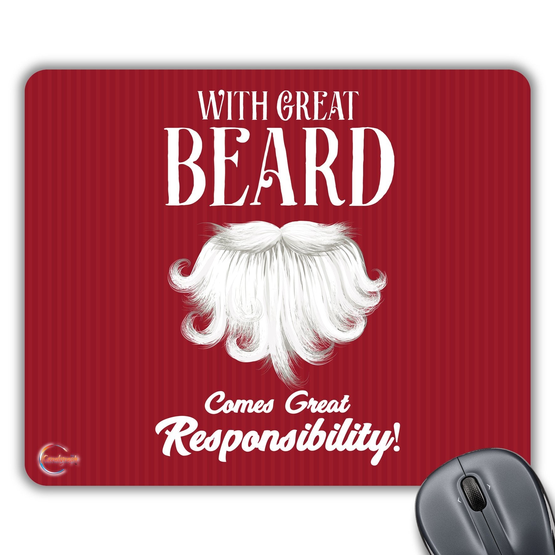 CP002 with Great Beard Comes with Great Responsibility Novelty Gift Printed PC Laptop Computer Mouse Mat Pad