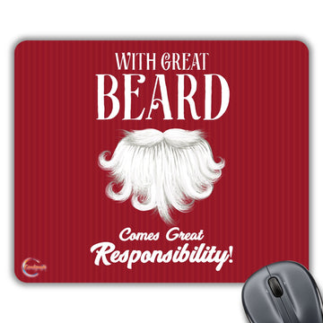 CP002 with Great Beard Comes with Great Responsibility Novelty Gift Printed PC Laptop Computer Mouse Mat Pad
