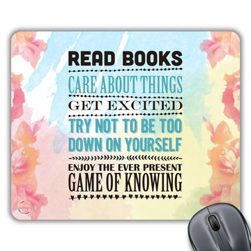 CP428 Read Books Care About Things GET Excited Novelty Gift Printed PC Laptop Computer Mouse Mat Pad