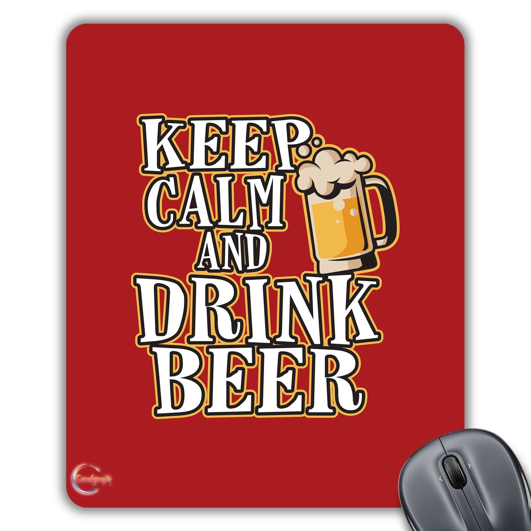 CP229 Keep Calm and Drink Beer Novelty Gift Printed PC Laptop Computer Mouse Mat Pad
