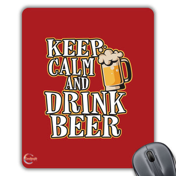 CP229 Keep Calm and Drink Beer Novelty Gift Printed PC Laptop Computer Mouse Mat Pad