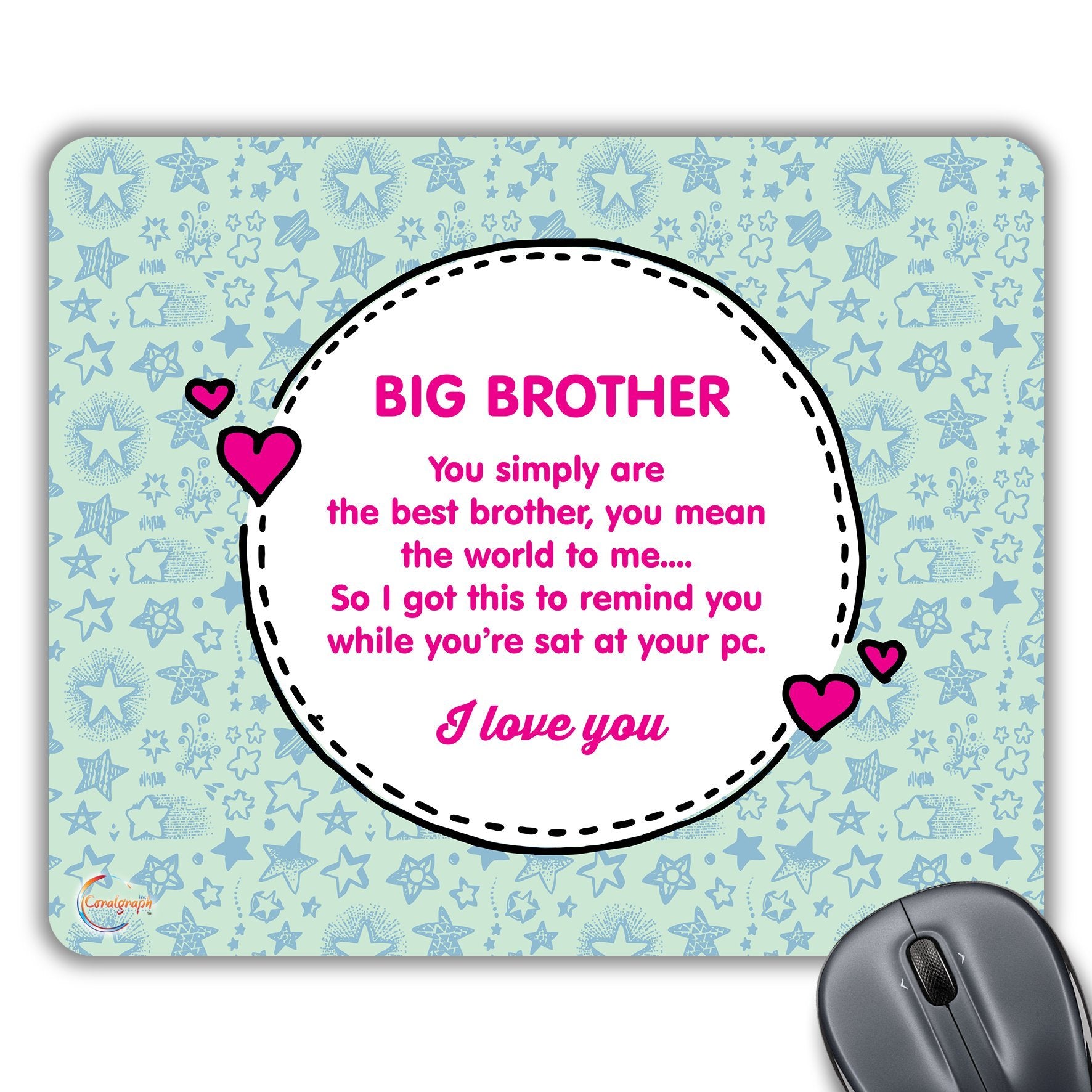 CP367 Big Brother You Simply are The Best Brother (Gift to Brother) Novelty Gift Printed PC Laptop Computer Mouse Mat Pad