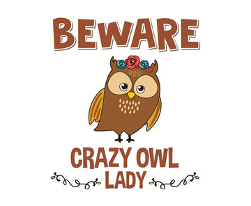 CP537 Beware Crazy Owl Lady Novelty Gift Printed PC Laptop Computer Mouse Mat Pad