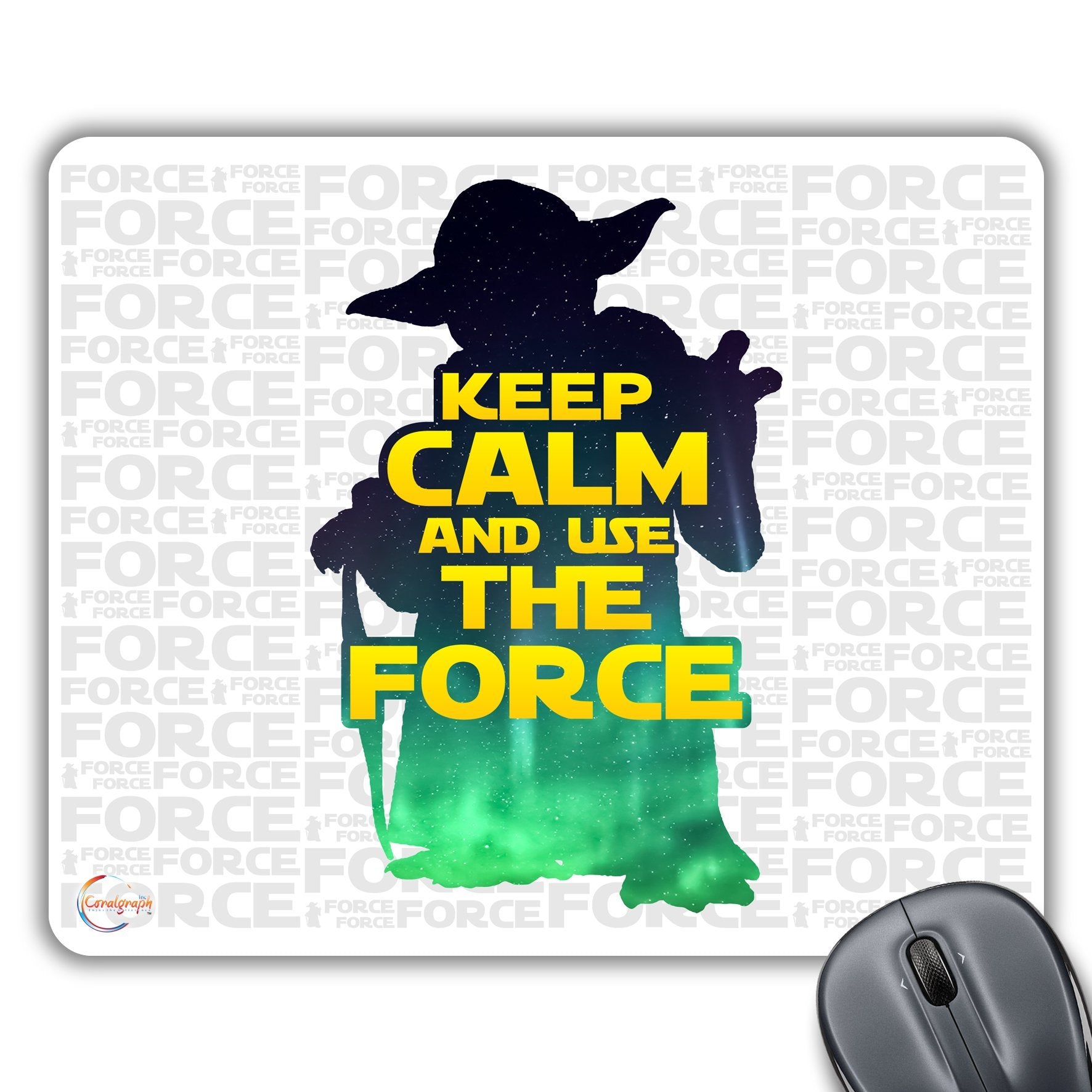 CP011 Keep Calm and Use The Force Novelty Gift Printed PC Laptop Computer Mouse Mat Pad