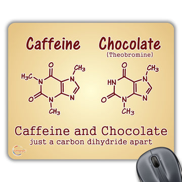 CP093 Caffeine Chocolate Chemestry Novelty Gift Printed PC Laptop Computer Mouse Mat Pad